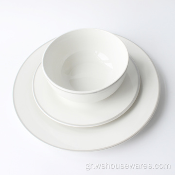 12pcs Hot Selling Porcelain White Color Setware